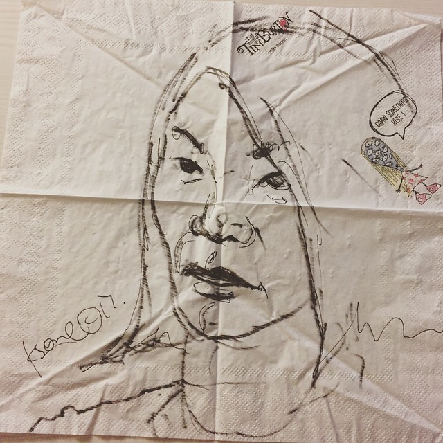 one more drawing on Tim Burton's napkin.