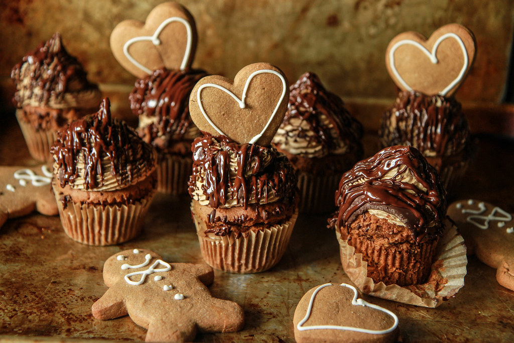 Gingerbread Maple Chocolate Cupcakes -vegan and gluten free from HeatherChristo.com