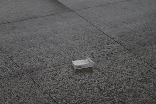 Abandoned cigarette packet following a quick station stop at Xinxiang East