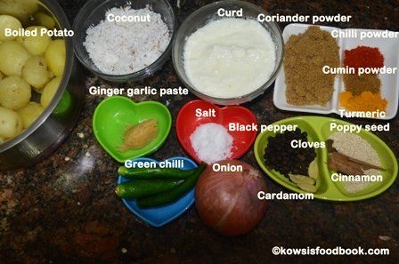 Ingredients for spicy potatoes