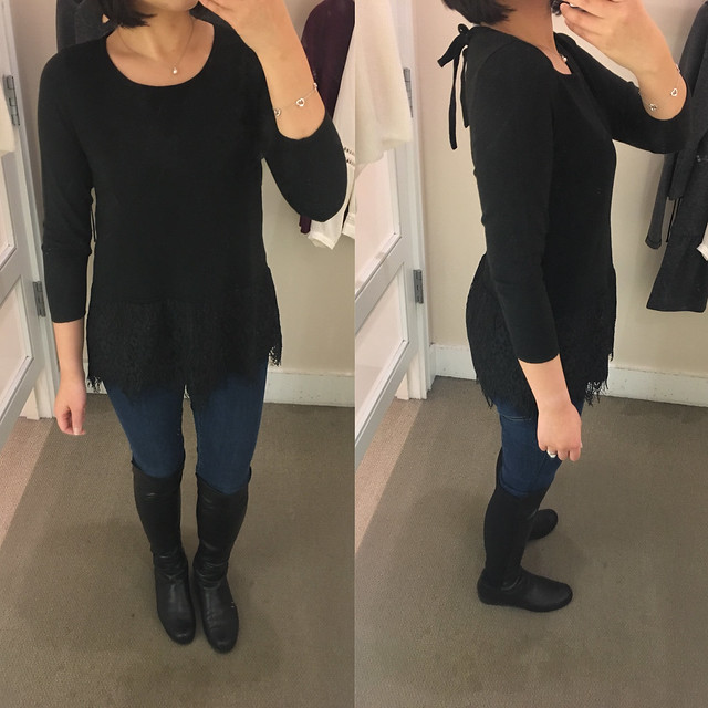  LOFT Lace Hem Sweater, size XS regular