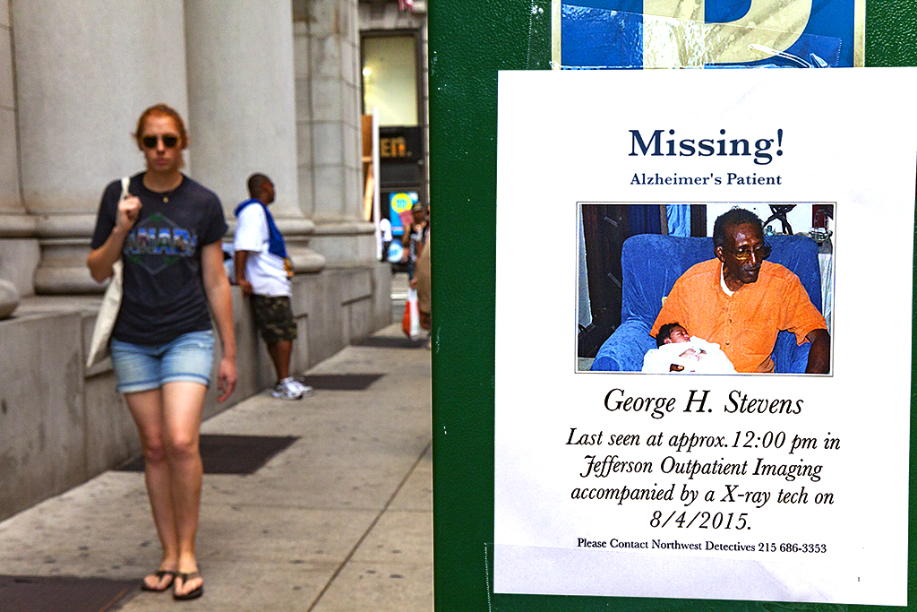 Missing Alzheimer's Patient flyer on 8-5-15--Center City