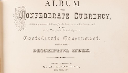 Bechtel Album for Confederate Notes title page
