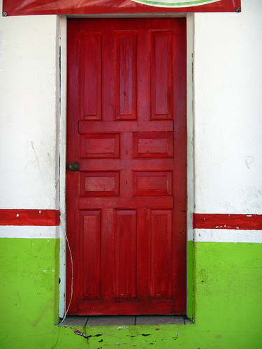 A red door in the mountain village of Las Palmas de Arriba, a short drive from Puerto Vallarta