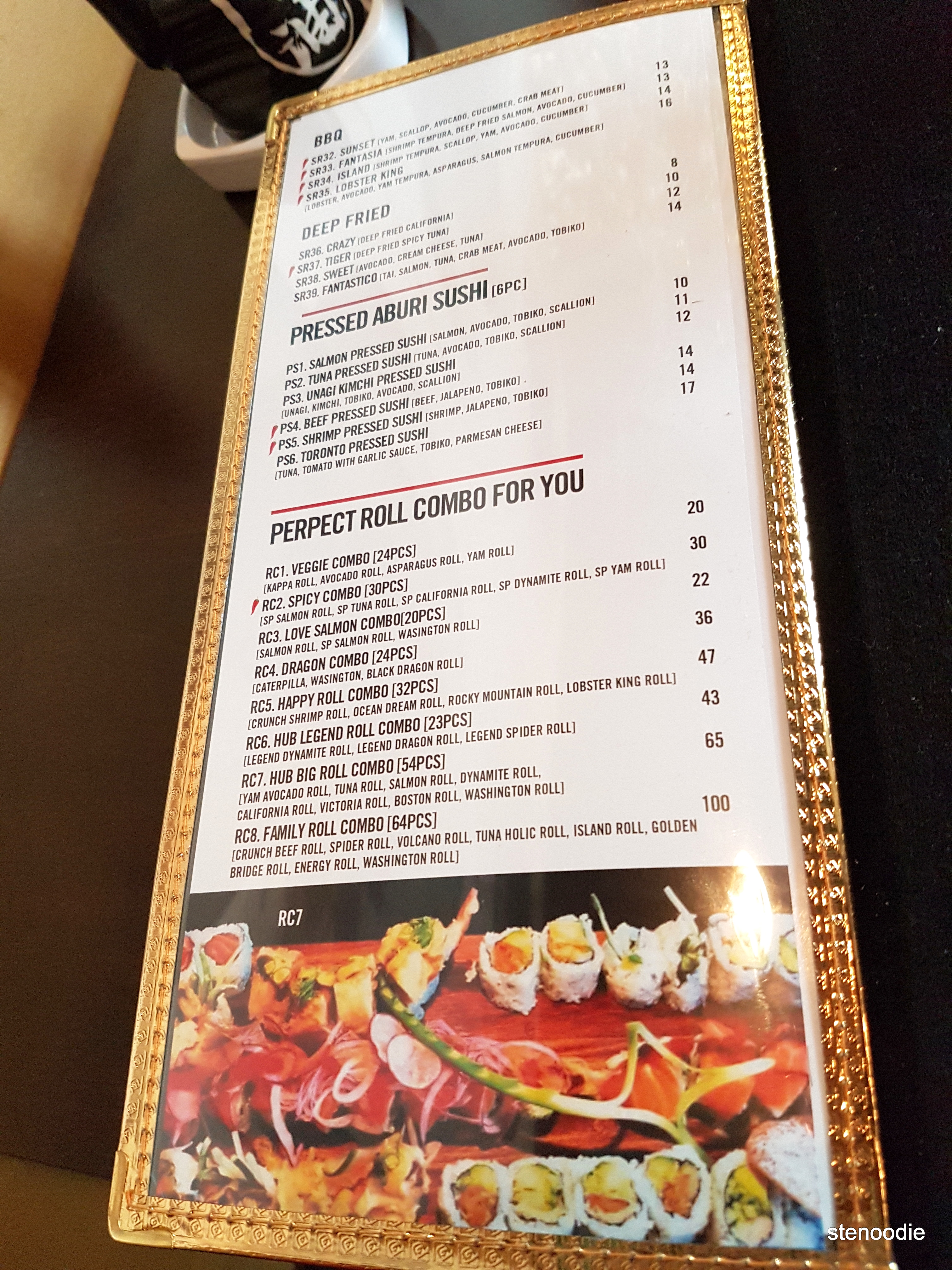 Hub Sushi Fusion Japanese Restaurant sushi dinner menu