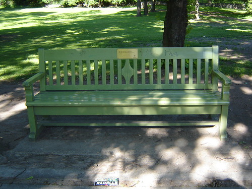 A green bench