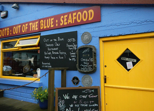 Brightly Colored Seafood Cafe in Dingle, Ireland