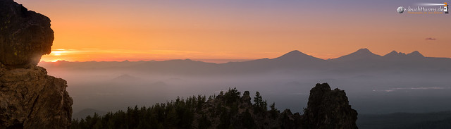 Cascade summits at sunset