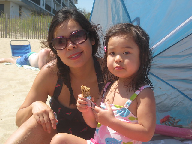 Mio and mama at Rehoboth Beach