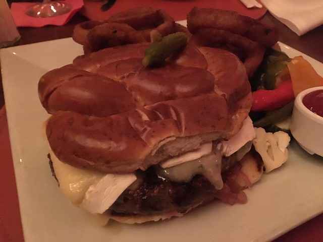 Grilled organic brisket burger with melted brie - The Tropicale