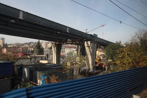 Viaduct under construction for the Kurortny Prospect backup highway