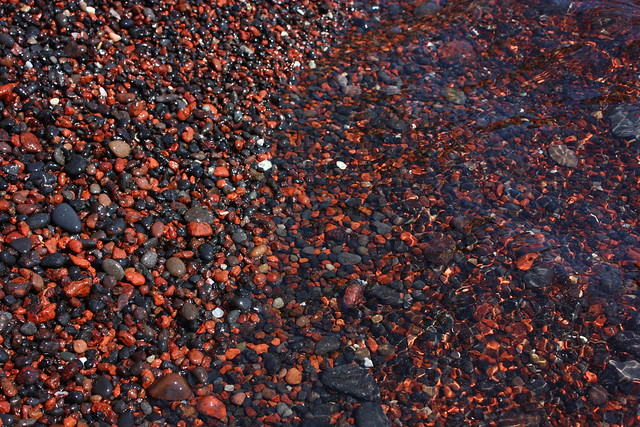 Red pebbles