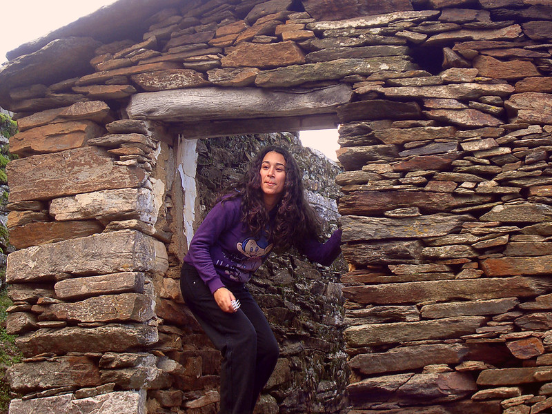 10 Winter Hiking circle in Messaria: Girl at the door by angelos ka, on Flickr