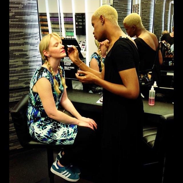 #flashbackfriday: getting my make-up on at M.A.C. in NYC, one year ago.