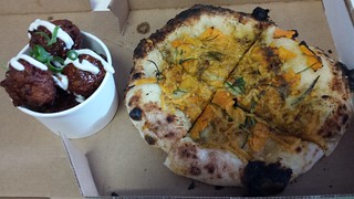 Sweet Potato Poppers and Spud Pizza at Brisbane Vegan Markets