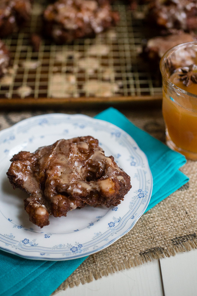 Apple Fritters with Spiced Cider Glaze
