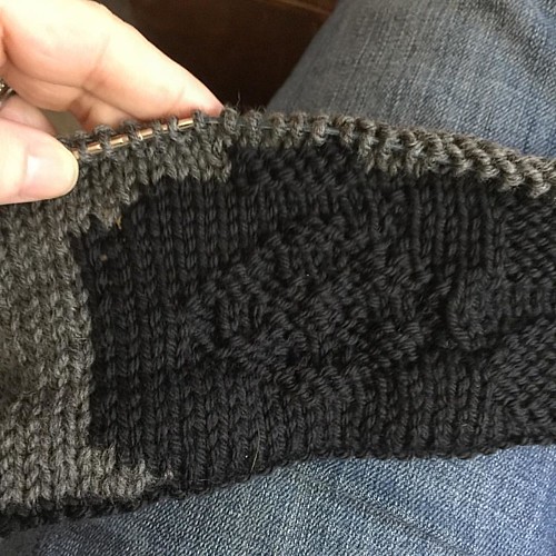 Design fail: Henry asked for a PS4 controller hat & this is my interpretation. After thinking about it more, this is a job for sewing & fleece (not my forte), not knitting & wool. Let's see what I can get him to come up with now ...