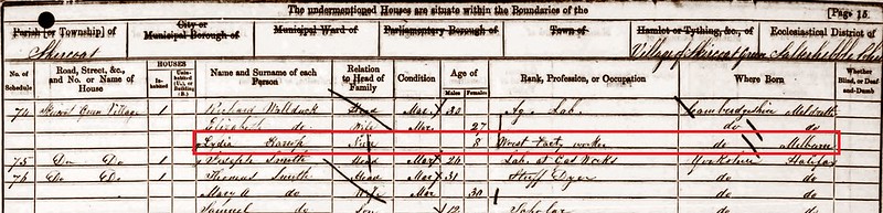 Lydia Harrop Casban 1861 census yorkshire