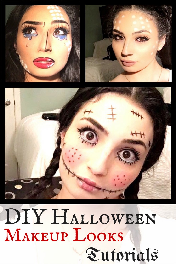 DIY Halloween Makeup Looks tutorials - Pin