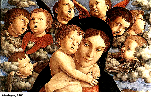 Mantegna, 1485 -María-Niño-querubines