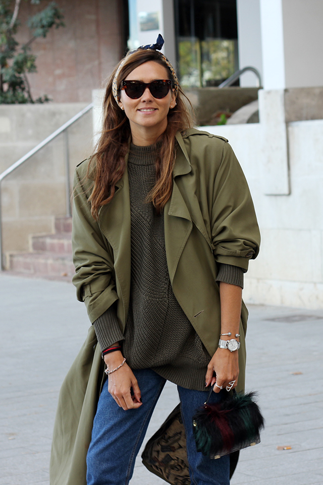 Oversize trench coohuco