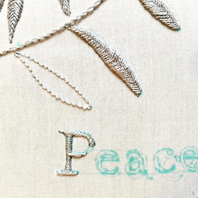 "Peace" - it's the first of the month, so there's a new #embroidery in #airembroideryclub members' inboxes. After these few crazy months, and in this holiday season, I wanted to turn the noise down and retreat. I was surprised to see that I went for just