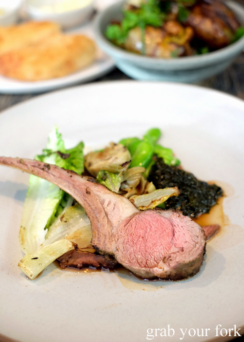 Spring lamb with broad beans and gem lettuce at Fred's in Paddington