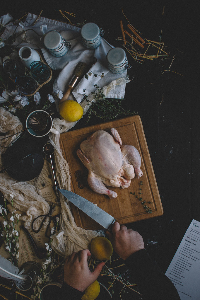 Lemon Thyme Hay-Roasted Chicken with Herb Butter Stuffing | TermiNatetor Kitchen