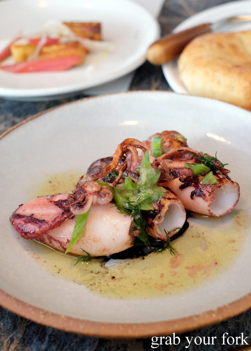 Wood oven squid and ink at Fred's in Paddington