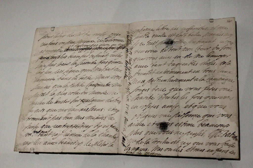 Marquise de Sévigné, lettre autographe à Gilles Ménage, 12 septembre 1656 - Exposition Blaise Pascal à la Bibliothèque nationale de France