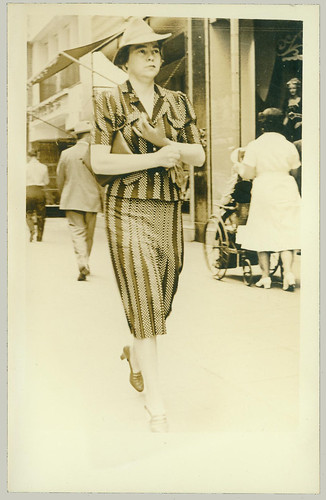 woman on sidewalk