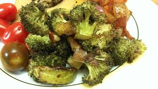 Roasted Balsamic Brussels Sprouts and Broccoli