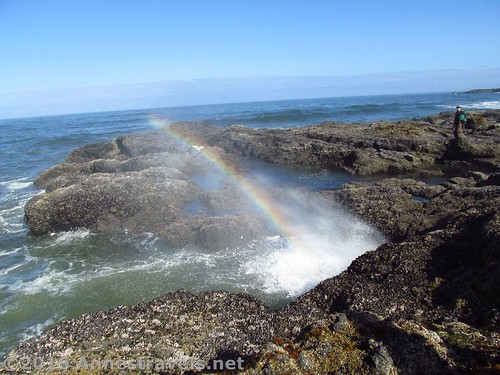 A rainbow in the waves at Cape Perpetua, Oregon
