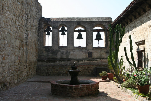 Fountain and Bells, Mission San Juan Capistrano | Sharon Mollerus | Flickr