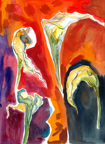 Sketchbook #96: Irises and calla flowers
