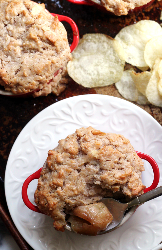Mini Apple Cobblers with Sweet and Salty Biscuit Topping