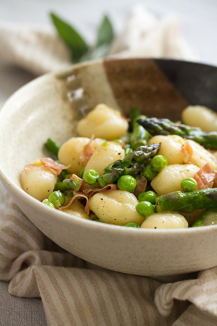 Brown Butter Gnocchi with Asparagus and Peas
