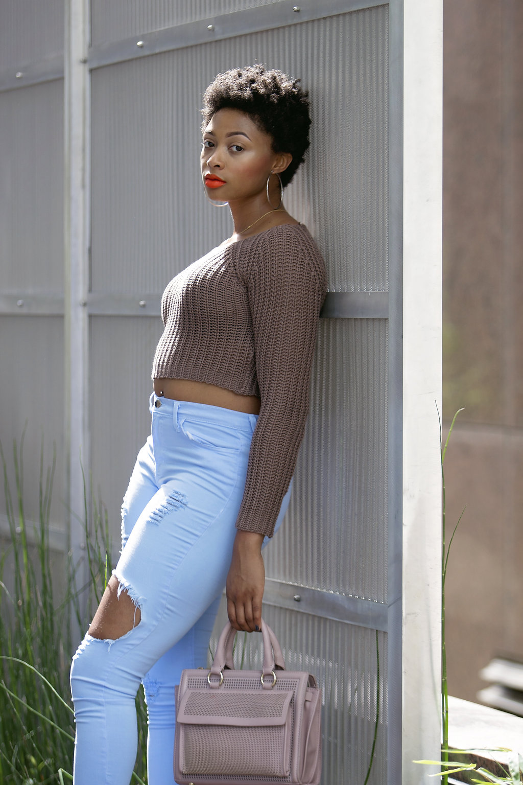 how to wear a knit crop top, candace hampton