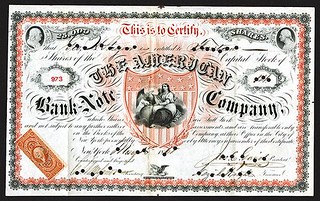 Lot 789 American Bank Note Company, 1868 Stock Certificate