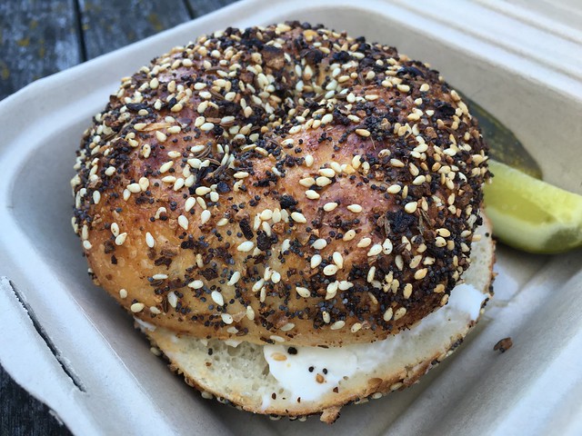Everything bagel with cream cheese - Wise Sons Jewish Delicatessen