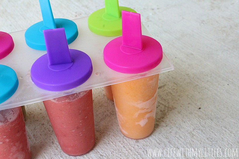 These two delicious recipes for fruit and veggie popsicles for toddlers are delicious! They have no added sugar, only three ingredients, and are guaranteed to help your kids eat more veggies!