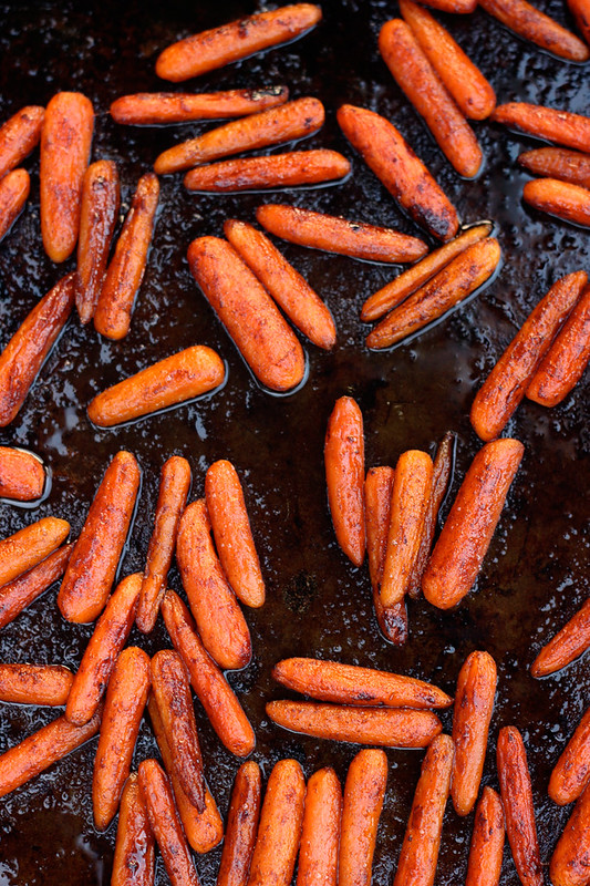 Spiced Maple Roasted Baby Carrots with Toasted Coconut - Gluten-free + Vegan