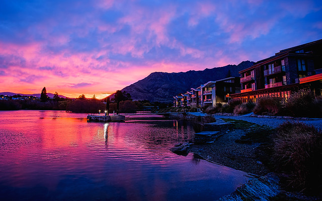 Remarkable Sunrise Over the Queenstown Hilton