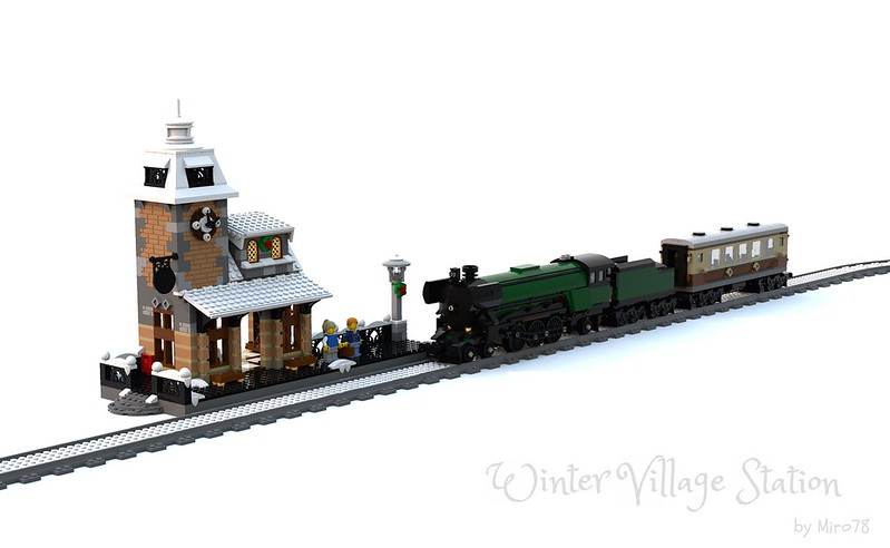 sort sig selv Rusland LEGO MOC Winter Village Train Station by Miro | Rebrickable - Build with  LEGO