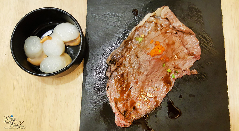 penguin eat shabu teriyaki beef and scallop