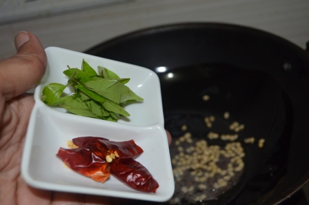 red chilli, curry leaves