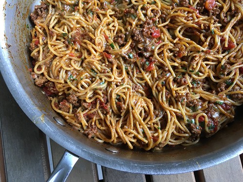 One pot taco spaghetti