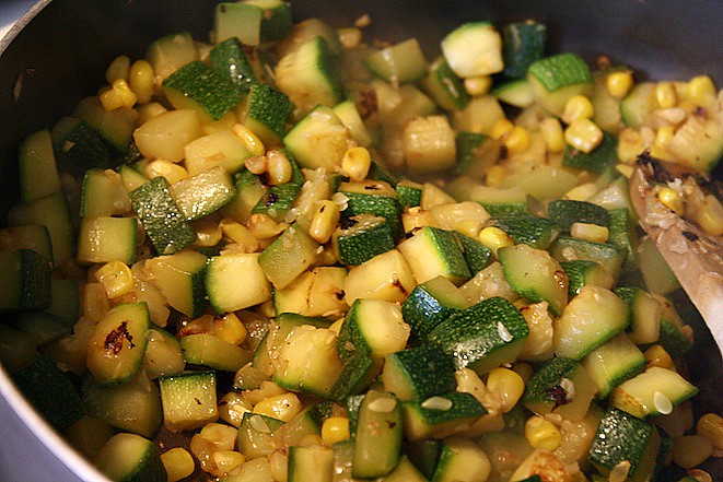 Zucchini Corn Pesto Quinoa Salad