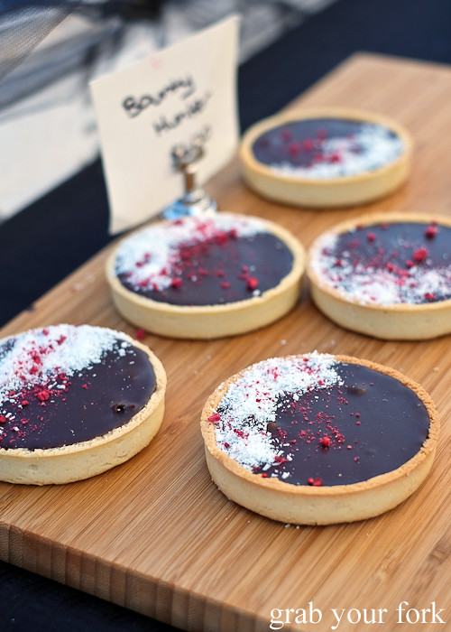 Chocolate tarts from The Bakehouse Co at the Canterbury Foodies and Farmers Market, Sydney