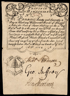 New Hampshire. December 25, 1734. Seven Shillings